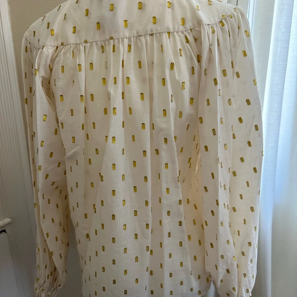 Anthropologie DOLAN off white tie blouse - Picture 10 of 11